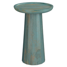 Load image into Gallery viewer, 19" Solid Wood Round End Table - Teal Blue
