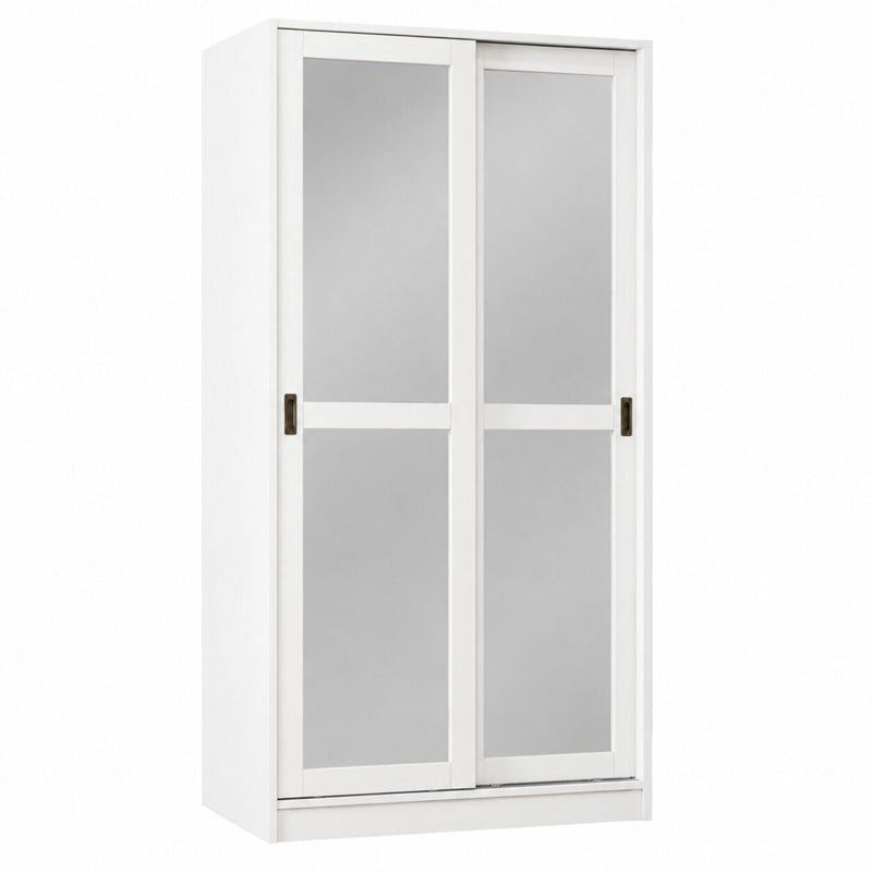Solid Wood Mirrored Two Door Combo Dresser (765042) - White
