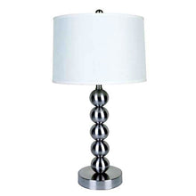 Load image into Gallery viewer, Bauble Table Lamp With White Shade - Silver
