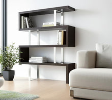 Load image into Gallery viewer, Three Tier Etagere Bookcase (555008) - Black / Silver
