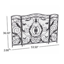 Load image into Gallery viewer, Mariella - Traditional Floral Iron Fireplace Screen With Ornate Design
