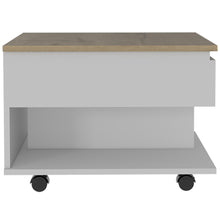 Load image into Gallery viewer, Manufactured Wood Rectangular Coffee Table With Drawer - White And Light Oak
