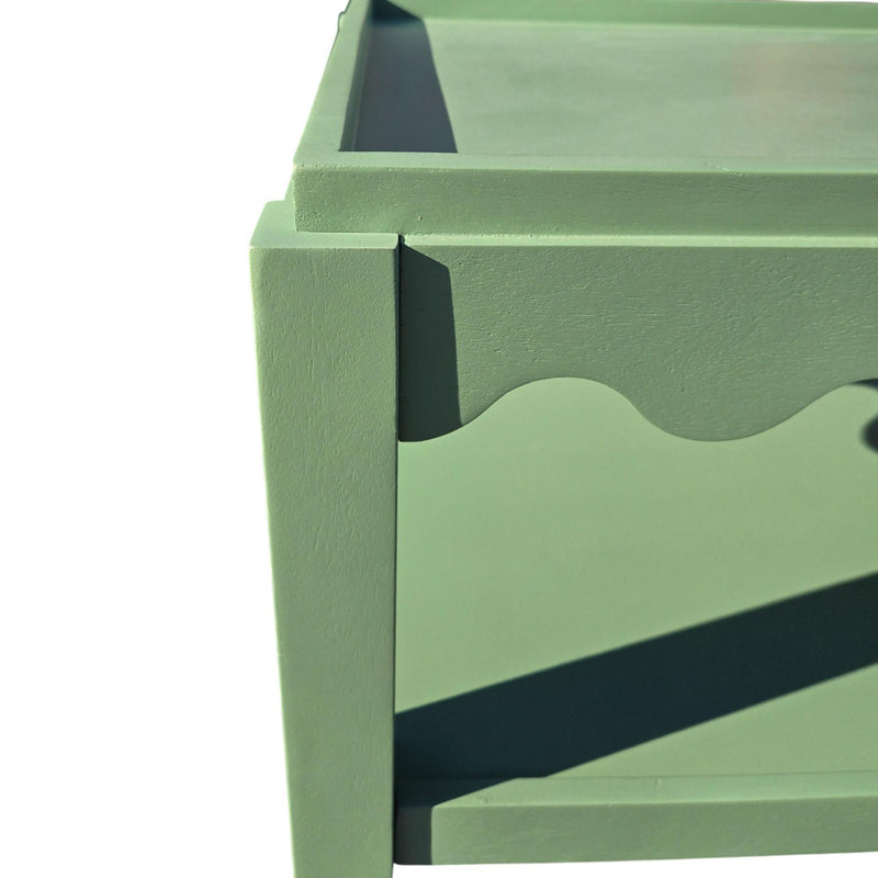 Light Solid Wood Coffee Table - Green