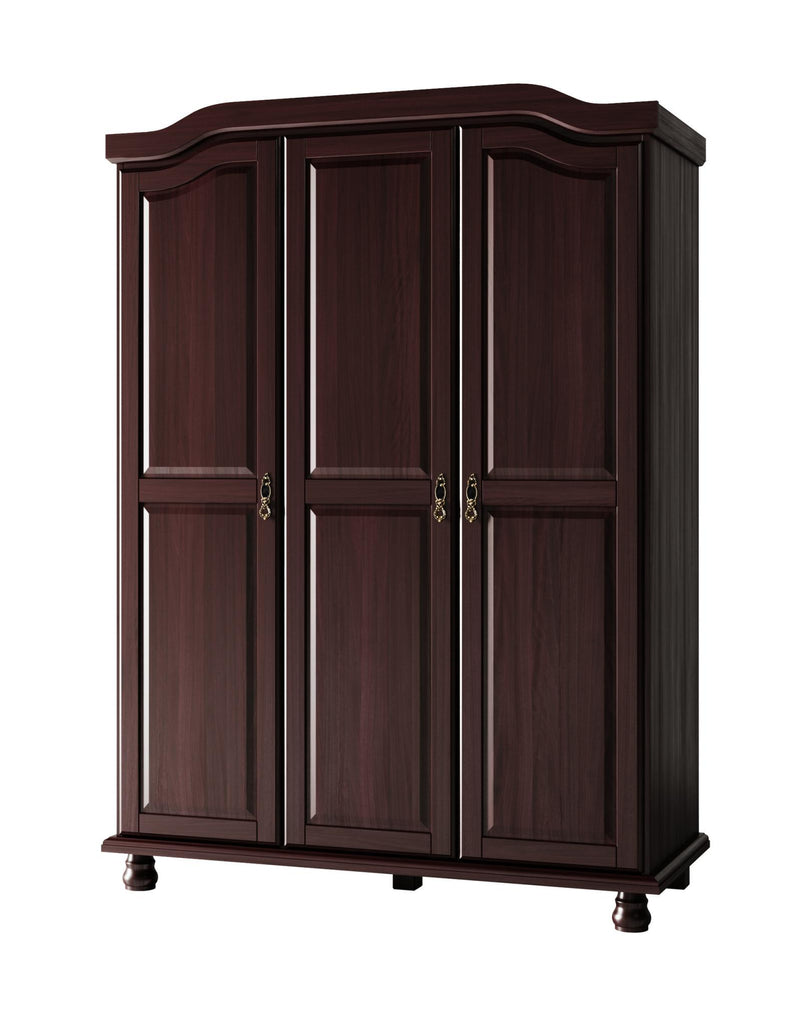 Solid Wood Three Door Combo Dresser (764725) - Dark Brown