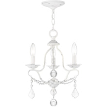 Load image into Gallery viewer, 17" Three Light Dimmable Chandelier With Shades - Antiqued White
