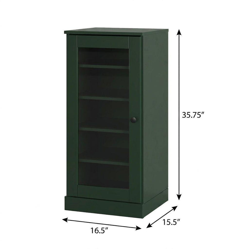 Ten Pair Solid Woodshoe Storage Cabinet (752252) - Green