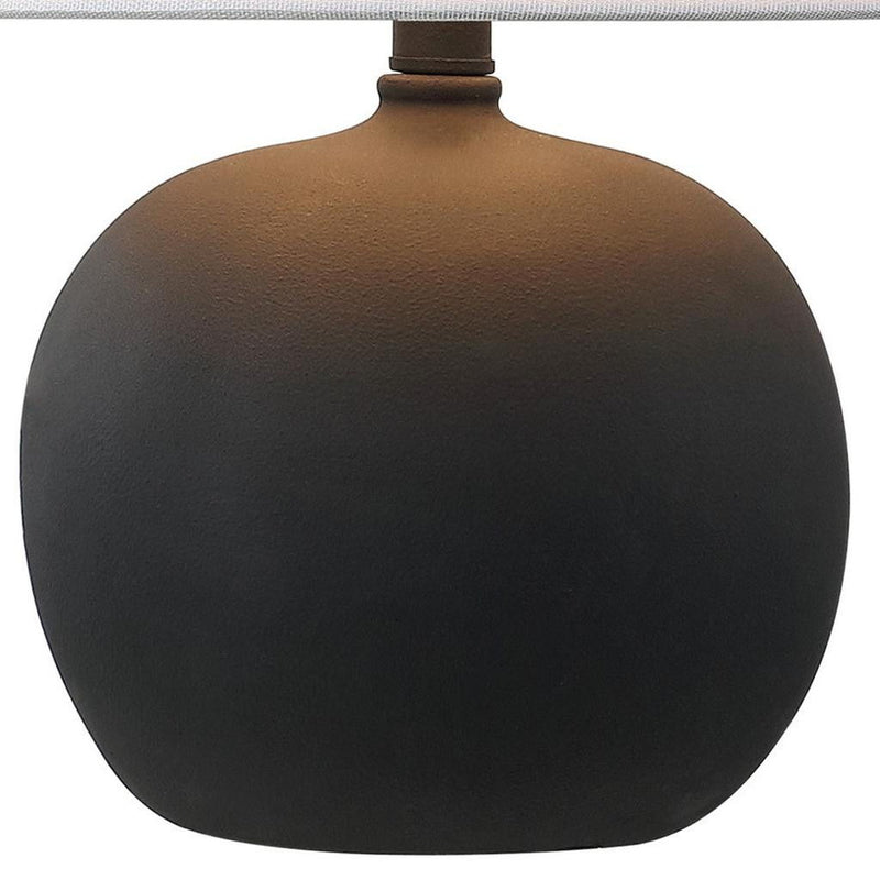 Round Bedside Lamps With Cone Shades (Set of 2) - Black / White