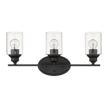 Load image into Gallery viewer, Three Light Wall Light With Clear Glass Shade - Matte Black

