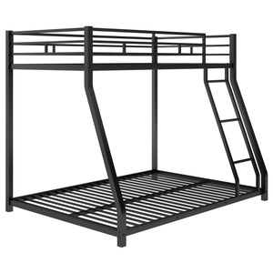 Metal Floor Bunk Bed, Twin over Full,Black(OLD SKU:MF193244AAB)