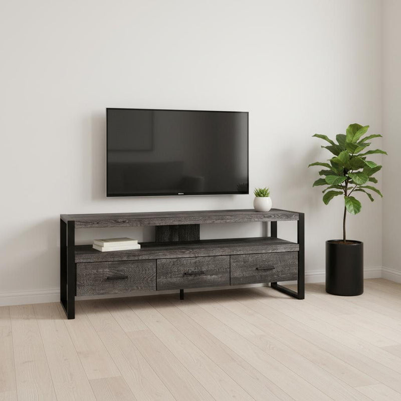 Cabinet Enclosed, Storage TV Stand - Black