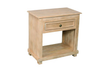Load image into Gallery viewer, 28" Solid Wood Distressed One Drawer Nightstand - Beige
