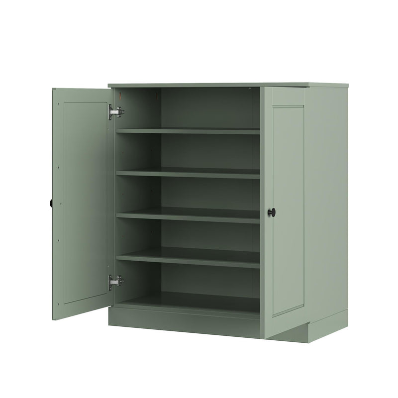 Twenty Pair Solid Woodshoe Storage Cabinet (752366) - Sage