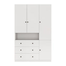 Load image into Gallery viewer, 74" Modern Four Door Three Drawer Combo Dresser - White
