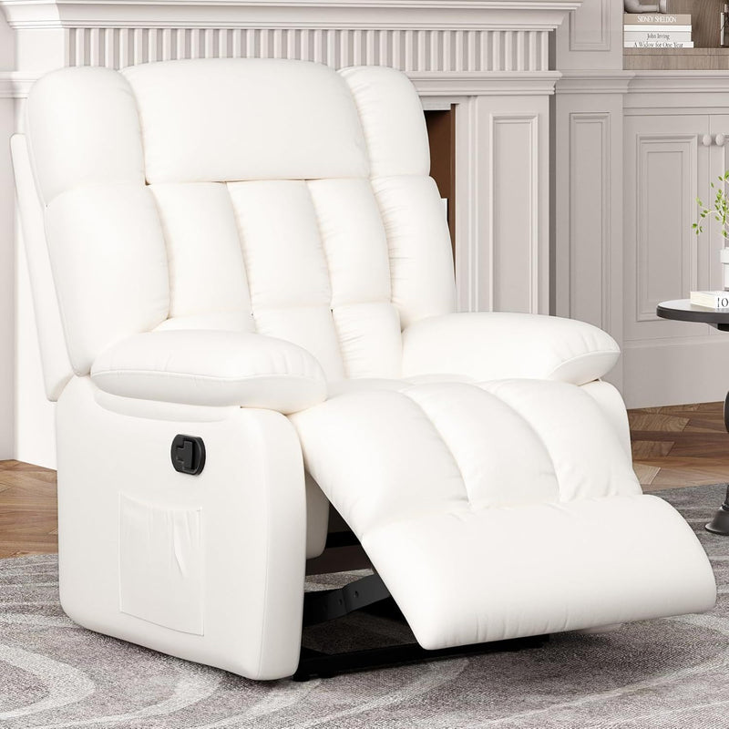 Faux Leather Manual Recliner (718688) - White