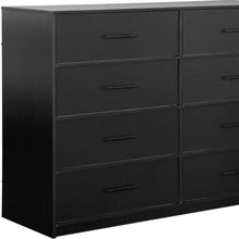 Load image into Gallery viewer, Wood Eight Drawer Dresser - Black
