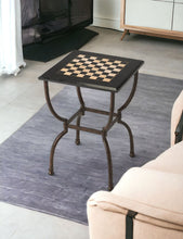 Load image into Gallery viewer, Stone And Metal Square Coffee Table - Black
