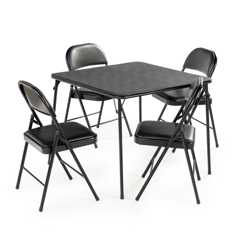 Wood And Iron Folding Square Extendable Dining Table - Walnut And Black