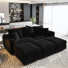 Load image into Gallery viewer, Deep Seat Convertible Sofa With Soft Pillows And Ottomans
