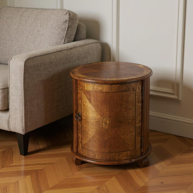 Round End Table - Brown
