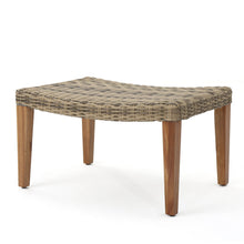 Load image into Gallery viewer, Outdoor Rattan Wicker Ottomans - Gray
