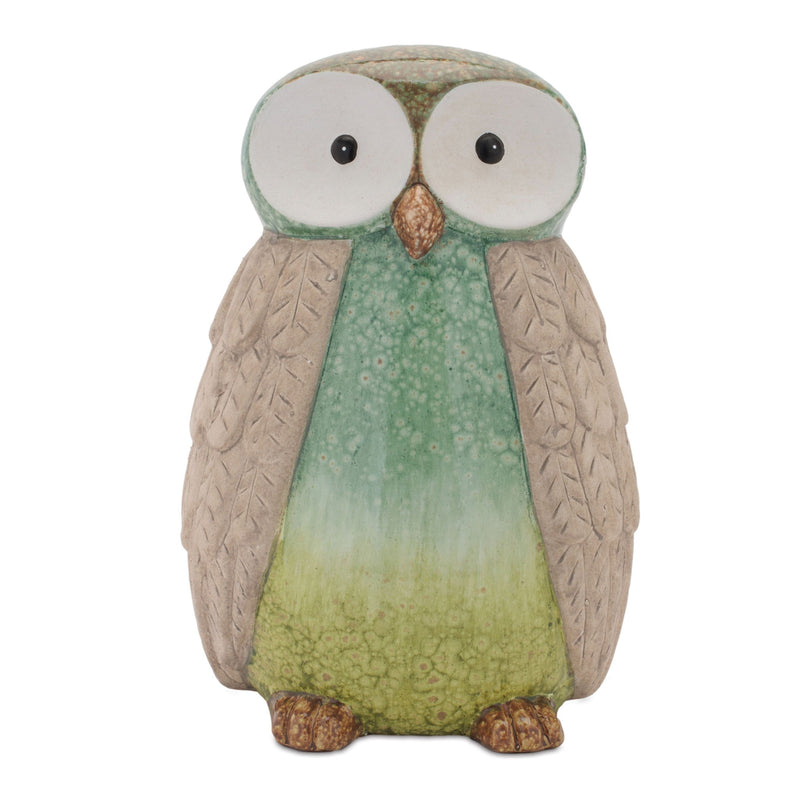 Owl Tabletop Sculpture (Set of 2) - Green / Blue