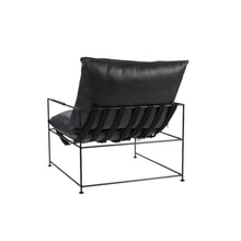 Load image into Gallery viewer, 28" Modern Genuine Leather Distressed Arm Chair - Black
