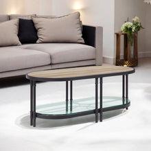 Load image into Gallery viewer, Metal Oval Coffee Table With Shelf - Natural
