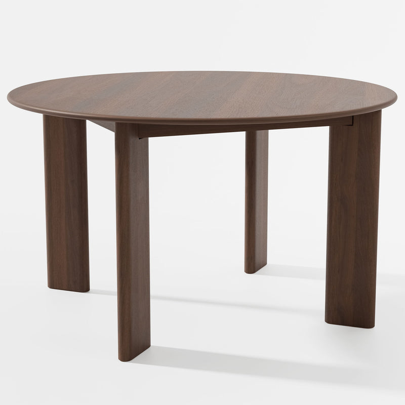 51" Solid Wood Round Top Dining Table - Brown