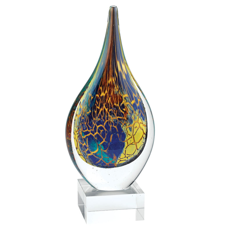 Murano Modern Abstract Tabletop Sculpture (376082) - Blue / Yellow
