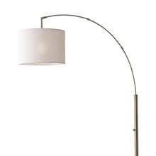 Load image into Gallery viewer, Arc Floor Lamp With Off-White Solid Color Drum Shade - Brass
