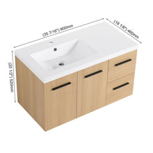 Load image into Gallery viewer, Wall Mounted Floating Bathroom Vanity With Sink, Door &amp; Drawers Modular Cabinet
