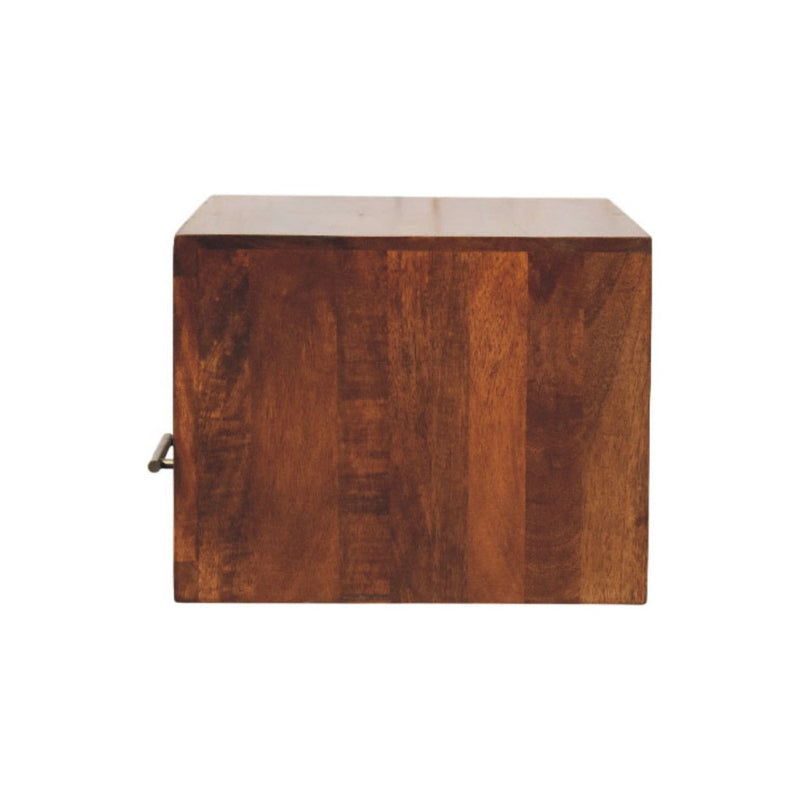 Solid Wood Two Drawer Floating Nightstand (731539) - Brown