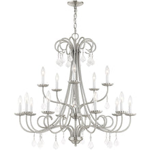 Load image into Gallery viewer, 34" Multi Light Dimmable Chandelier With Shades - Nickel
