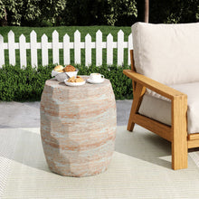 Load image into Gallery viewer, Travertine Lightweight Concrete Side Table For Indoor / Outdoor Use - Beige
