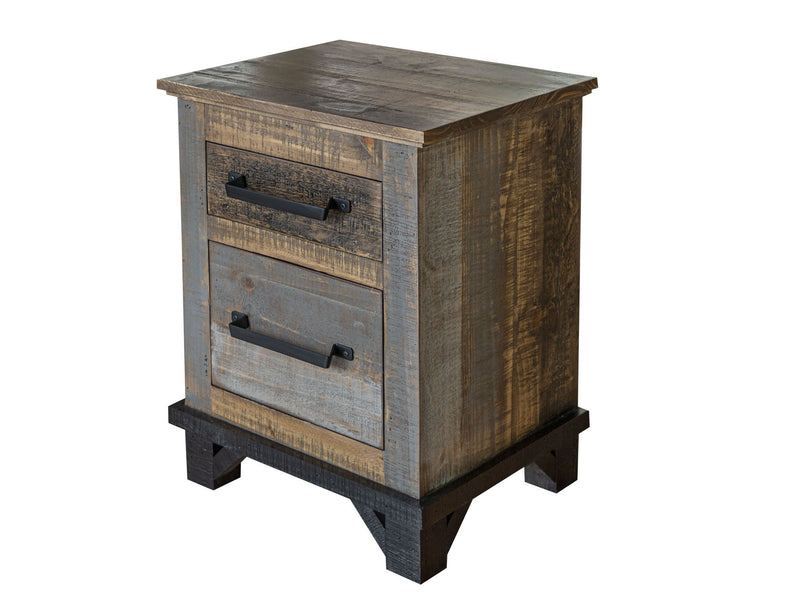 19.8" x 16.3" x 26.5" Two Drawer Nightstand - Brown
