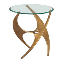 Load image into Gallery viewer, 23" Aluminum Pedestal End Table - Gold
