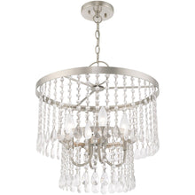 Load image into Gallery viewer, 20" Four Light Dimmable Chandelier With Shades - Nickel / Pearl Silver
