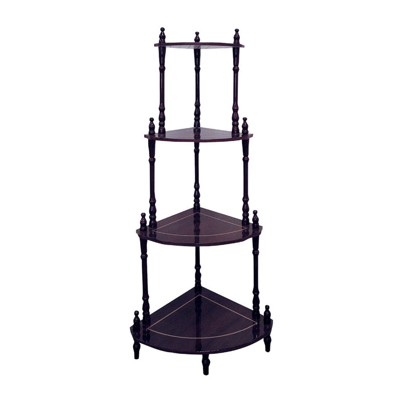 15" Four Shelves Wall-Mounted Shelving Unit - Dark Brown