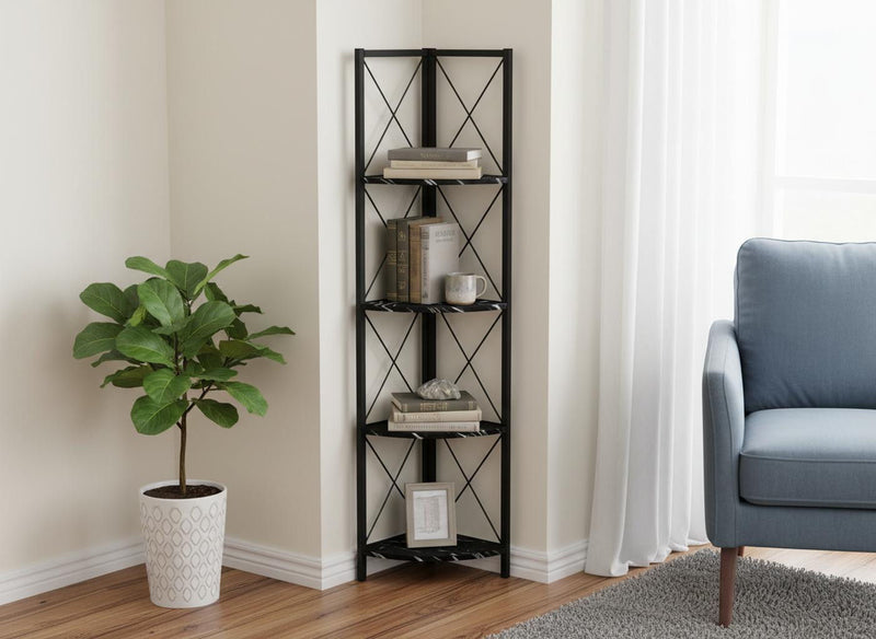 Four Tier Corner Bookcase (489789) - Black