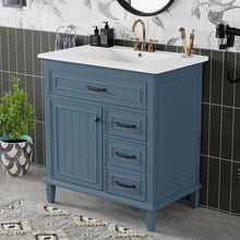 Load image into Gallery viewer, Bathroom Vanity With Sink Top, Flip Drawers, Adjustable Shelf
