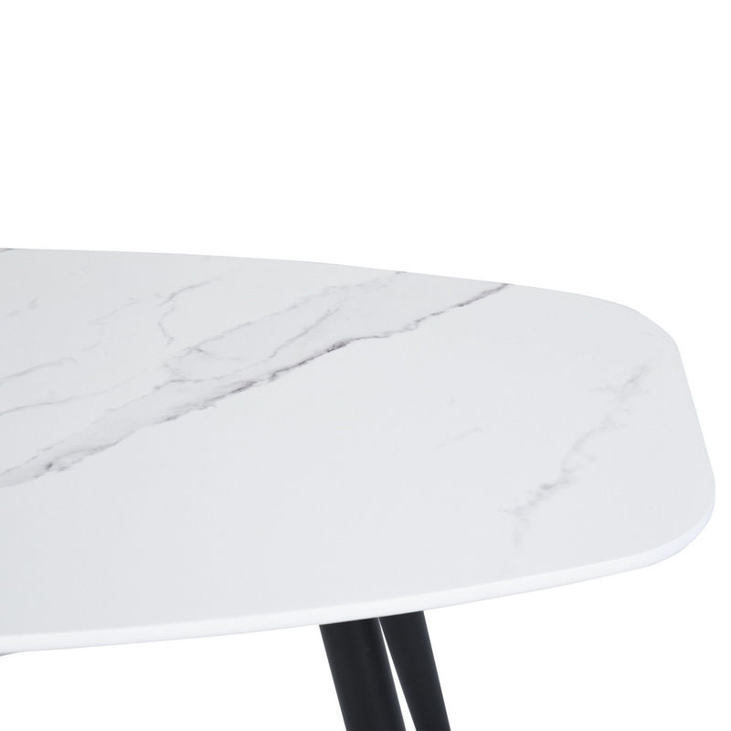 43" Faux Marble And Steel Coffee Table - White And Black