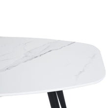 Load image into Gallery viewer, 43" Faux Marble And Steel Coffee Table - White And Black
