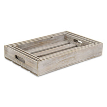 Load image into Gallery viewer, 19" Rectangular Wood Handmade Tray With Handles - Gray
