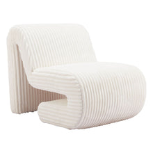 Load image into Gallery viewer, Corduroy Contemporary Shaped Lounge Chair - White
