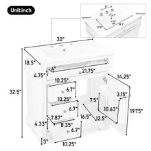 Load image into Gallery viewer, Freestanding Bathroom Vanity With Sink, Soft Closing Door, Tip Out Drawer
