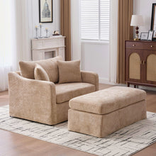 Load image into Gallery viewer, Accent Chair With Ottoman, Includes 2 Bolster Pillows
