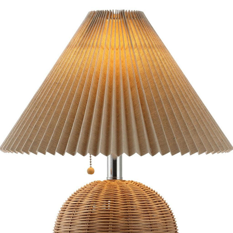 Round Table Lamp LED With Empire Shade - Natural