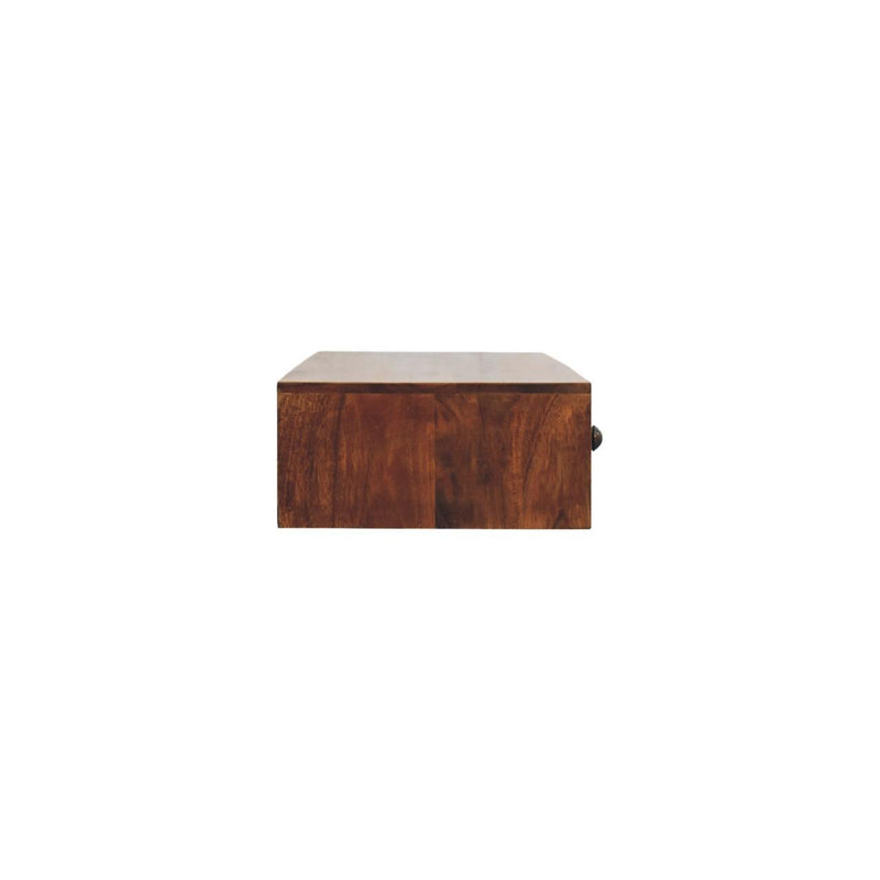 Floating Wall Mount Console Table With Two Drawers - Brown