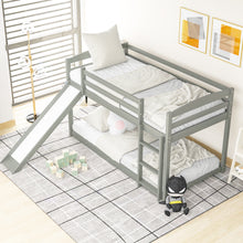 Load image into Gallery viewer, Twin over Twin Bunk Bed with Convertible Slide and Ladder , Gray(Old SKU:WF281725AAE)
