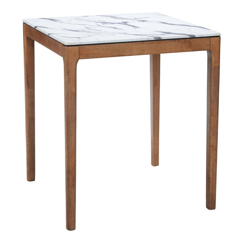 32" Solid Wood Square Bar Table - White